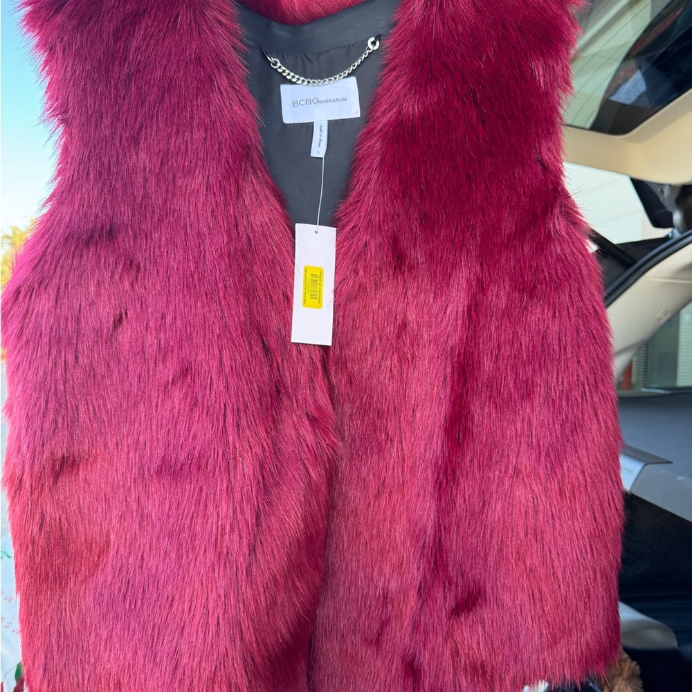 BCBGeneration Fuchsia Faux Fur Vest Faux Fur Vest